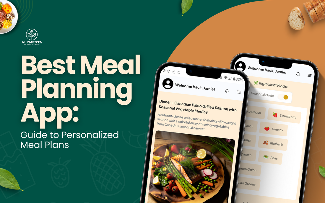 Best Meal Planning App Interface Displaying Personalized Meal Plan with Seasonal Ingredients